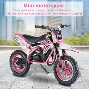 49cc Kids Dirt Bike, 2-Stroke Gas Dirt Bike, Gas Power Mini Dirt Bike for Kids 6-14, Off Road Mini Motorcycle Pocket Motorbike