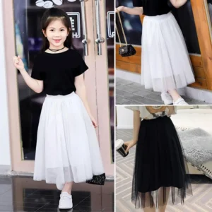 2024 Summer Girls TuTu Skirts Long Fluffy Teenager Skirt Kids Ball Gown Pettiskirts Children Princess Dance Party Clothes V16