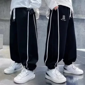 Autumn New Boy Pants Cotton Sweatpants 120-170 Children Cargo Pants High Street Hip-hop Sports Trousers Boy Clothes 2024