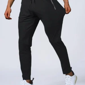Men's Quick-drying Breathable Waist Drawstring Joggers, Chic High Stretch Sports Pantst For Fitness