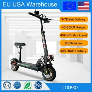 7 Days Delivery 800W Powerful Electric Kick Scooter Anti-skid Off Road Tire 45KM/H e Scooter 45km 55km Range