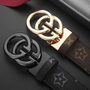 GG pattern belt men's automatic buckle fashionable men's leather belt business handsome luxury letter belt trendy light luxury