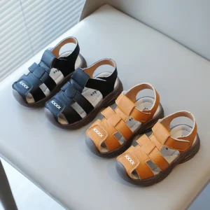 Summer Sport Sandals For Children PU Leather Vintage Boy's Sandals Soft-soled Anti-slippery Kid's Sandals Fashion Summer Shoes