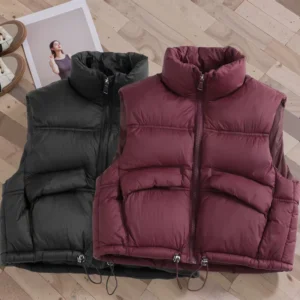 Autumn Winter Fashion Boys Girls Down Vest Solid Thick Stand Collar Waistcoat For 2-12Years Kids Outerwear Children Clothing