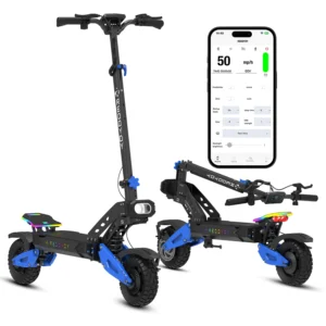 Electric Offroad Scooter - 50 MPH Fastest Dual Motor Adult Scooter, 5000W Peak, 55-Mile Long Range, 10.5" Off-Road Tires,60V25ah