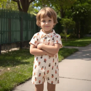 Sanlutoz Baby Boys Short Sleeve Rompers Cute Cactus Pattern Fashion Infants Jumpsuits Cotton Summer