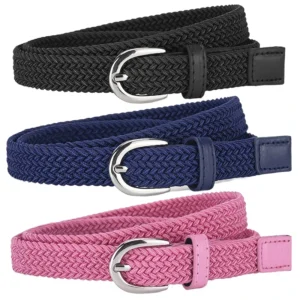 Rose Red Nylon Children's Belt Simple Design Jeans Accessories Girdle Black Canvas Pin Buckle Elastic Waistband For Unisex